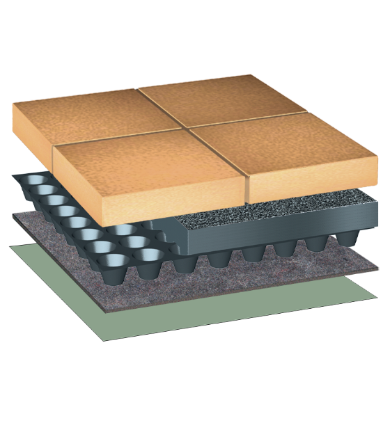 BauderHARDSCAPE with Bedded Paving for Moderate Loadings